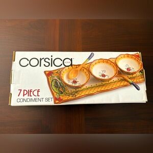 New In Box Corsica Home Crown Jewel 7pc Condiment Set